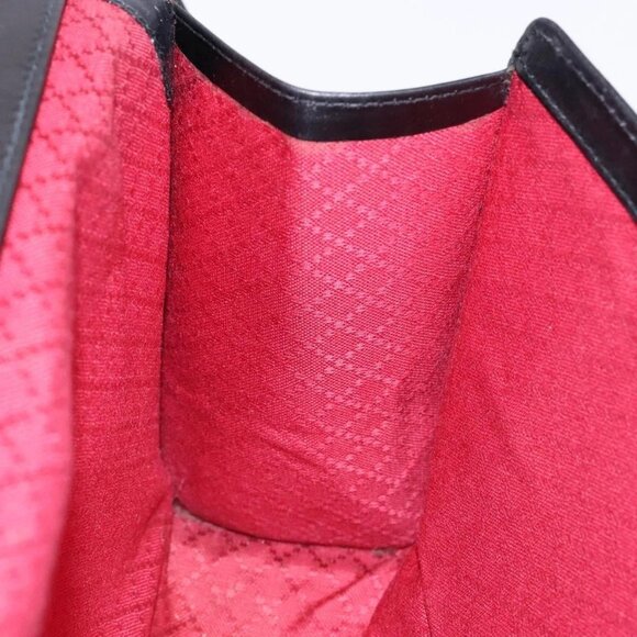 GUCCI Web Sherry Line GG Canvas Shoulder Bag Black Gold 37 04 3657 Auth 133392 - Picture 14 of 16